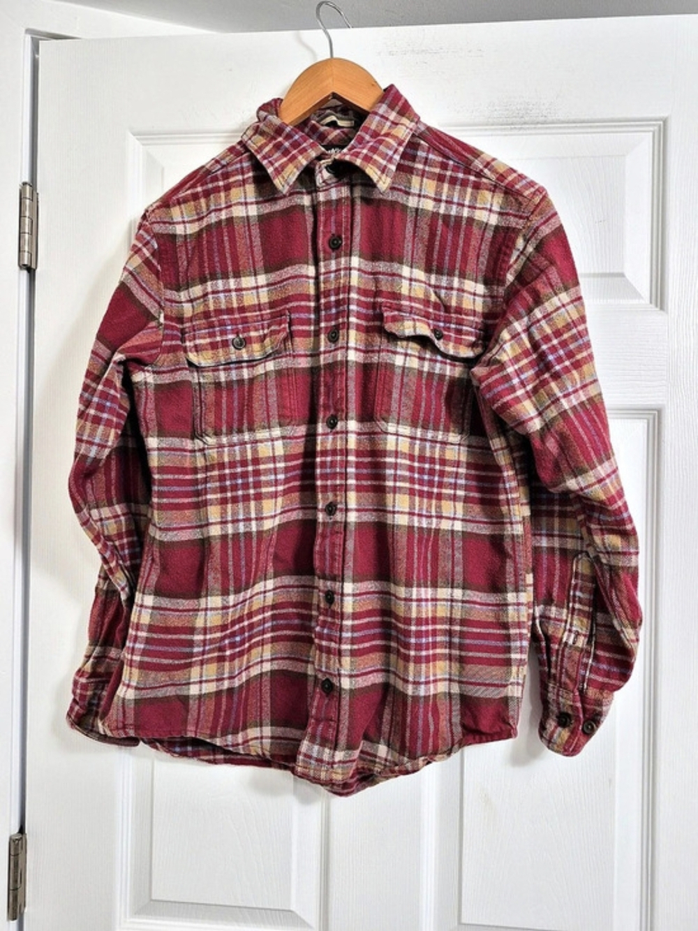 Timberland Plaid Cotton Shirt in Red & Blue Medium Like New